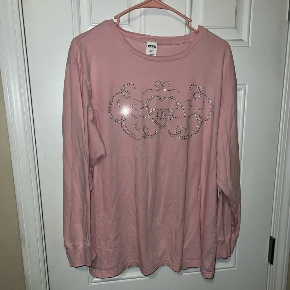 Pink Victoria Secret Long Sleeve Graphic Tee - Picture 5 of 6